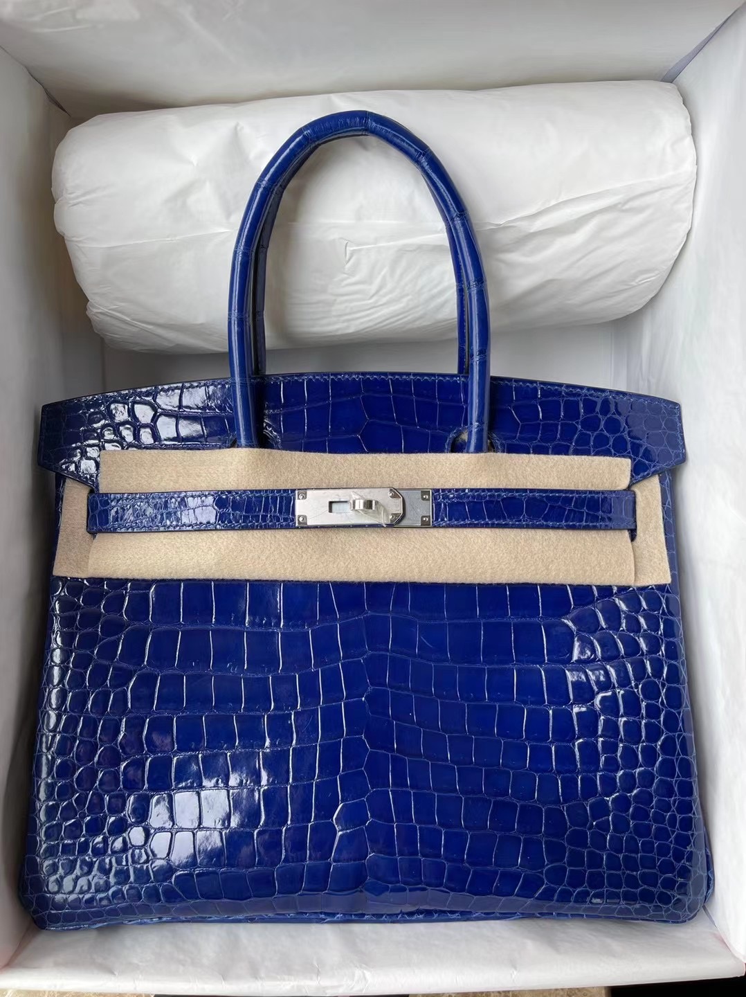 Hermes Birkin 30cm 6R Kiwf 7T Blue electric 89 黑色 拼 J5天方夜譚紫 拉絲金扣