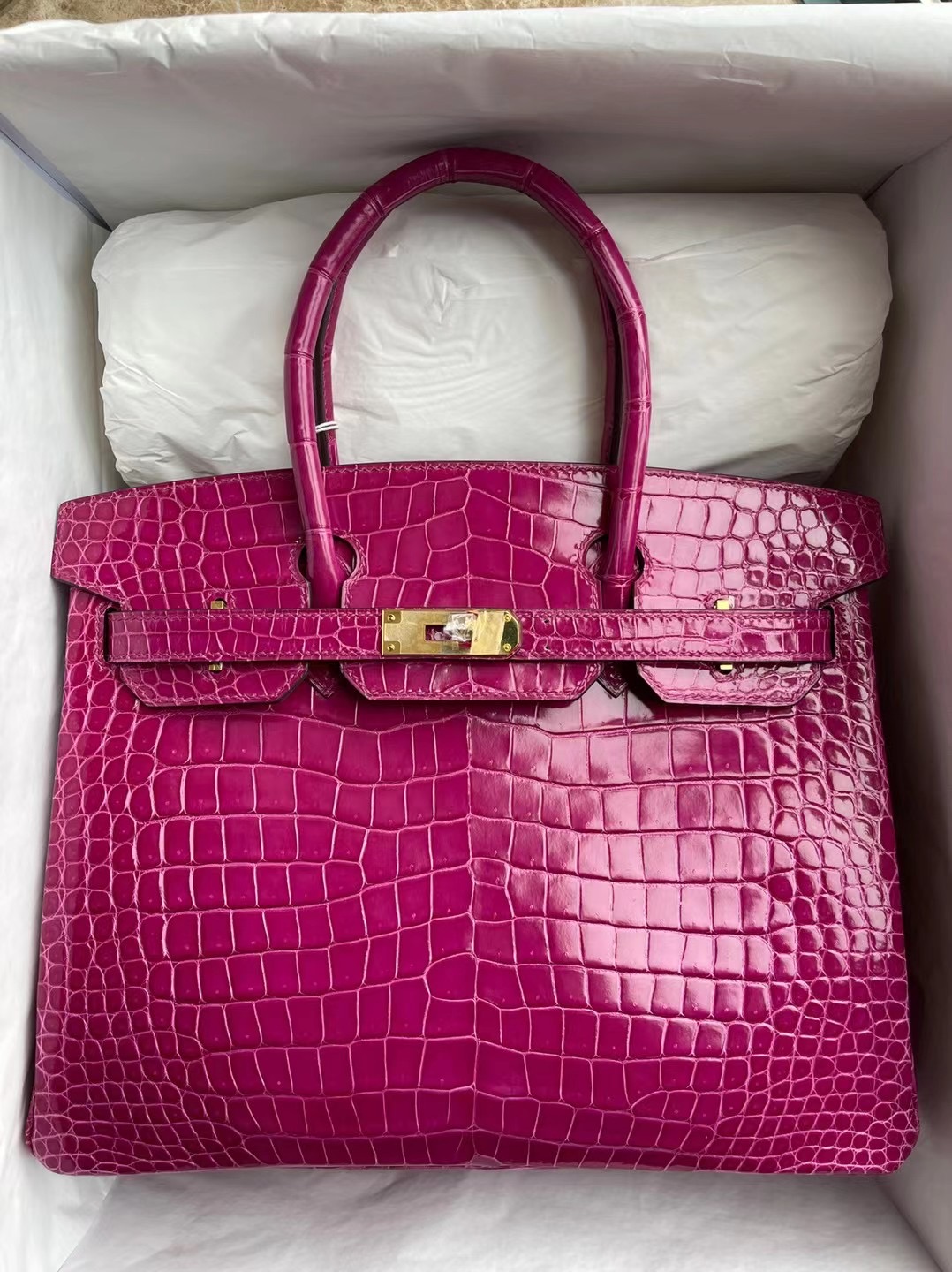 Hermes Birkin 30cm L3 Rose Poupre J5 Rose Sheherzade 6Q 翡翠綠 亮面倒V灣鱷