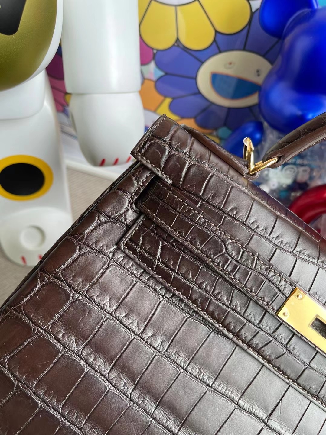 愛馬仕凱莉包28  Hermes Kelly 28cm 47 Chocolate 巧克力 霧面尼羅鱷魚金扣