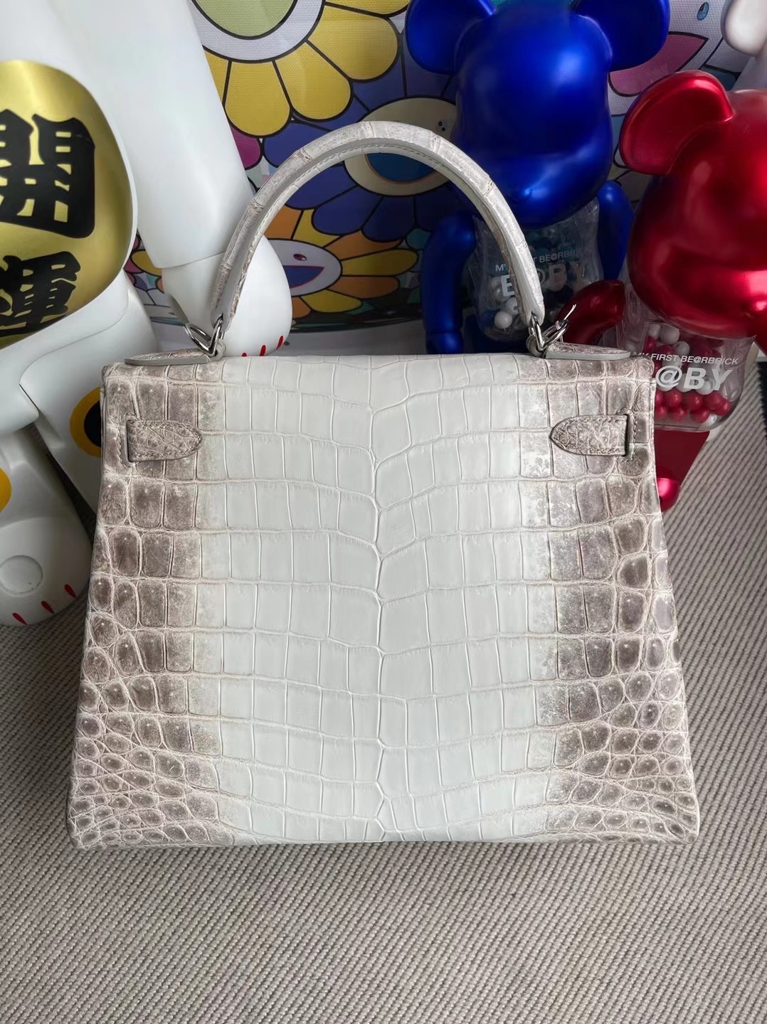 Hermes Kelly 28cm CK01 BLANC Himalayan Crocodile 喜馬拉雅