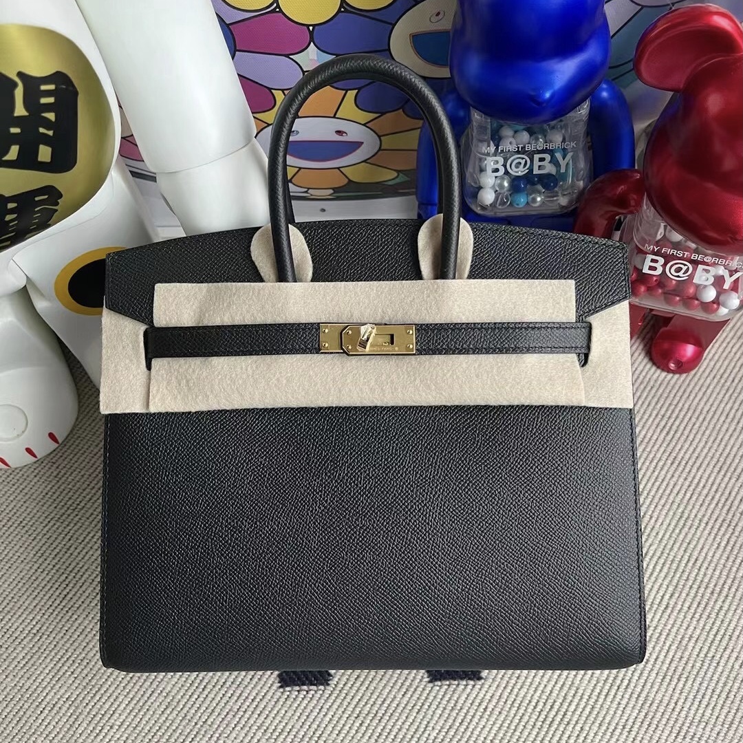 愛馬仕 外縫 鉑金包 價格及圖片 Hermes Birkin 25 Sellier Epsom 89 Noir 黑色