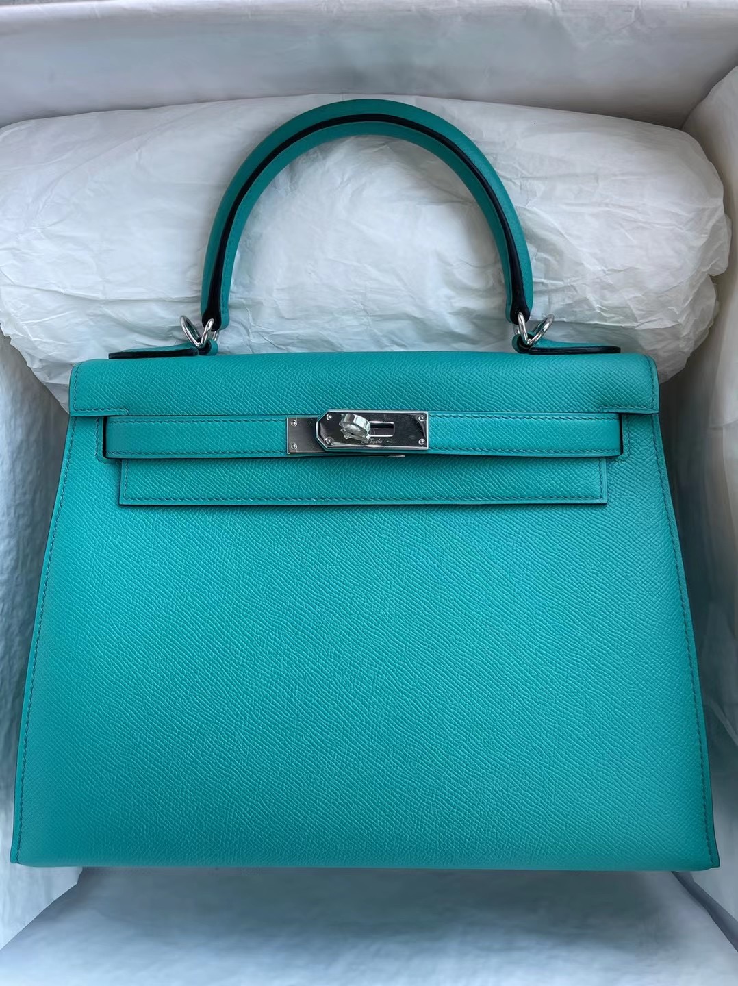 Hermes Kelly 28cm Epsom 7F Blue Paon 孔雀藍 8U Blue Glacier 冰川藍