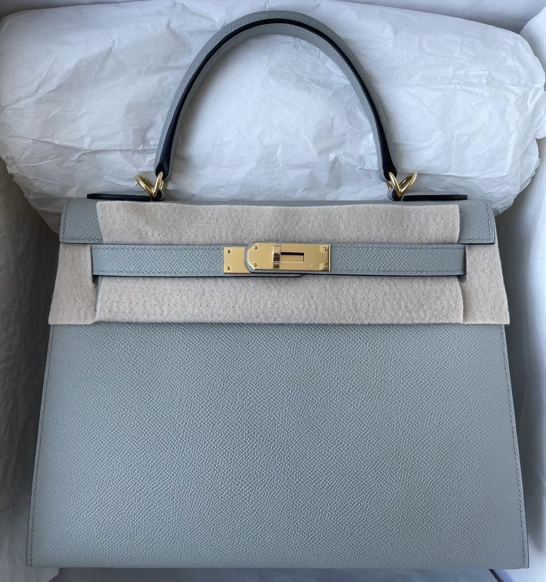 Hermes Kelly 28cm Epsom 7F Blue Paon 孔雀藍 8U Blue Glacier 冰川藍