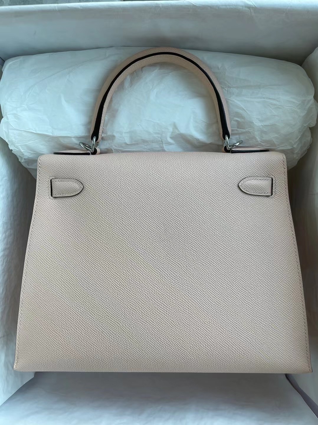 Hermes Kelly 28 Epsom 76 Blue indgo M8 Griss Asphalt P1 Rose Eglantine