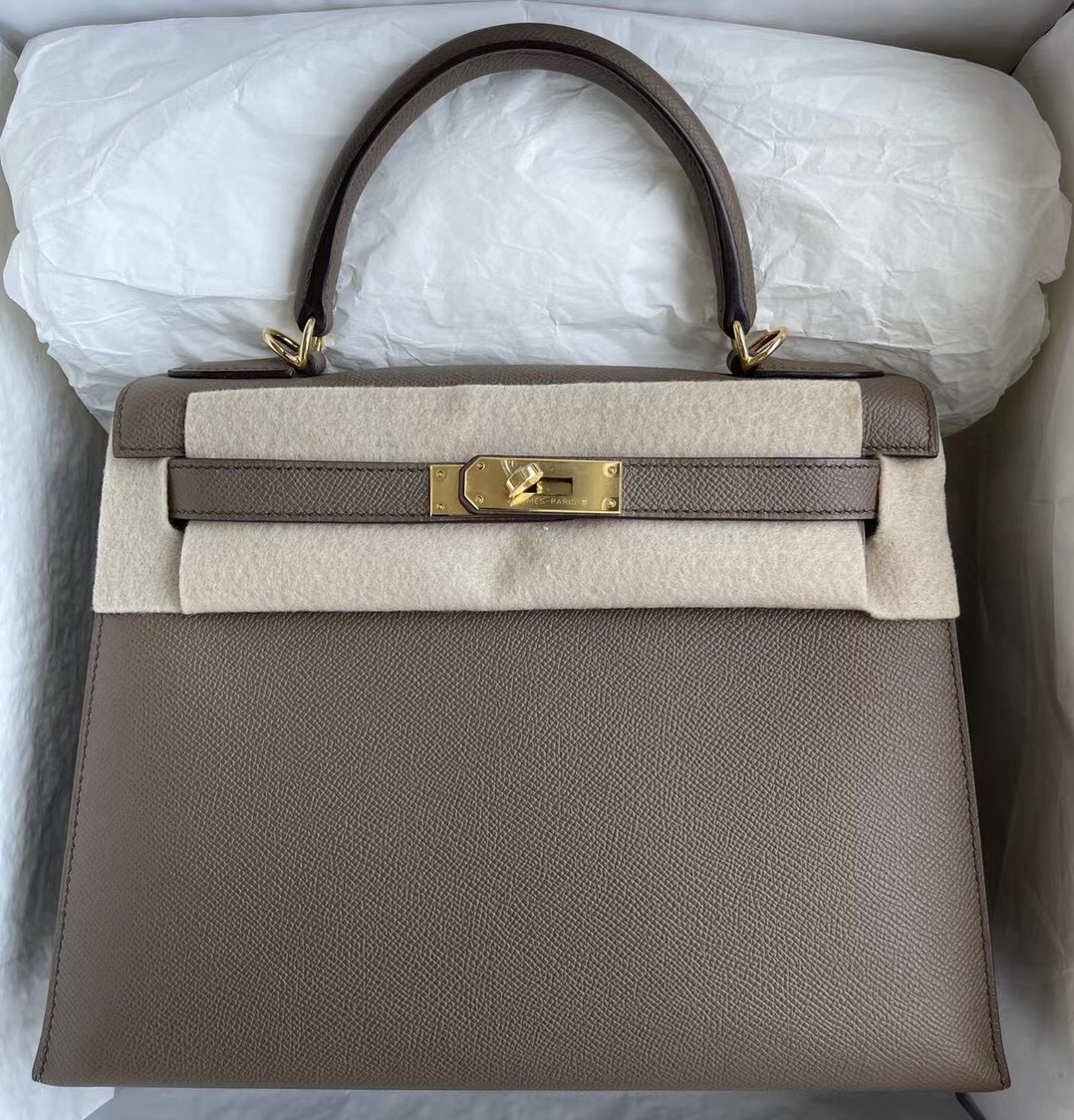 Hermes Kelly 28cm Epsom 18 Etoupe 大象灰 8F 錫器灰 Etain 客定出