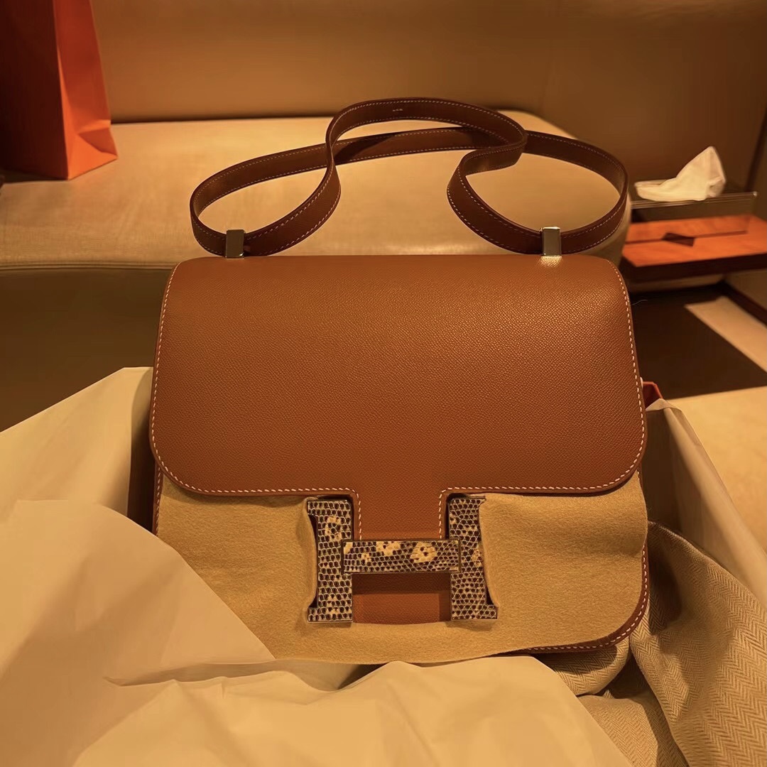 Hermes Constance 19 Epsom 37 gold 金棕色 配蜥蜴琺瑯扣 接受訂製