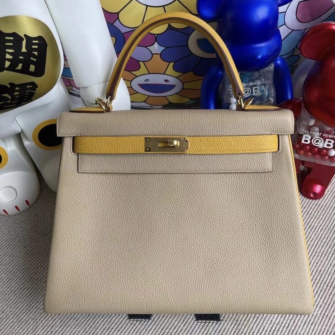 Hermes Kelly 28 Togo 81 Gris Tourterelle斑鳩灰 9D Amber琥珀黃金扣