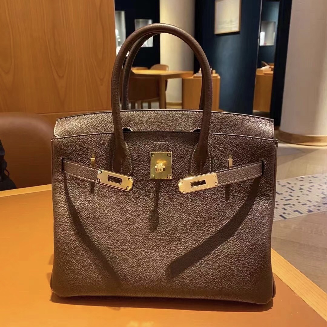 愛馬仕鉑金包 Hermes Birkin 30 Barenia Faubourg 馬鞍皮 46 Ebene 烏木色