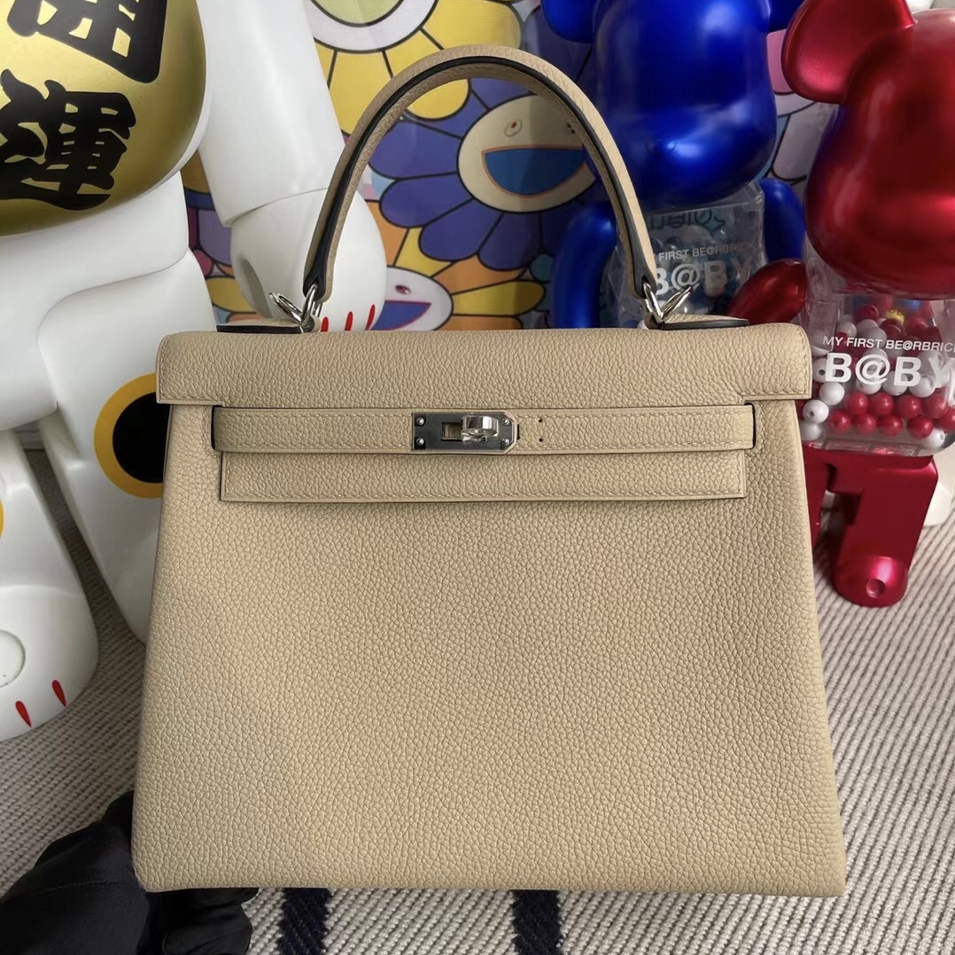 愛馬仕包包價格及圖片尺寸 Hermes Kelly 25 Togo S2 Trench 風衣灰 銀扣