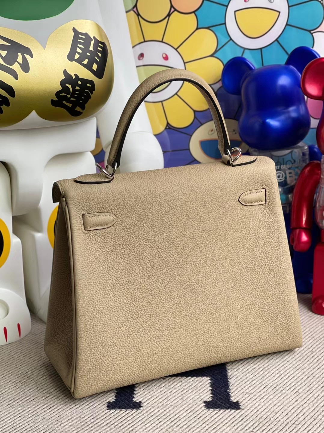 愛馬仕包包價格及圖片尺寸 Hermes Kelly 25 Togo S2 Trench 風衣灰 銀扣