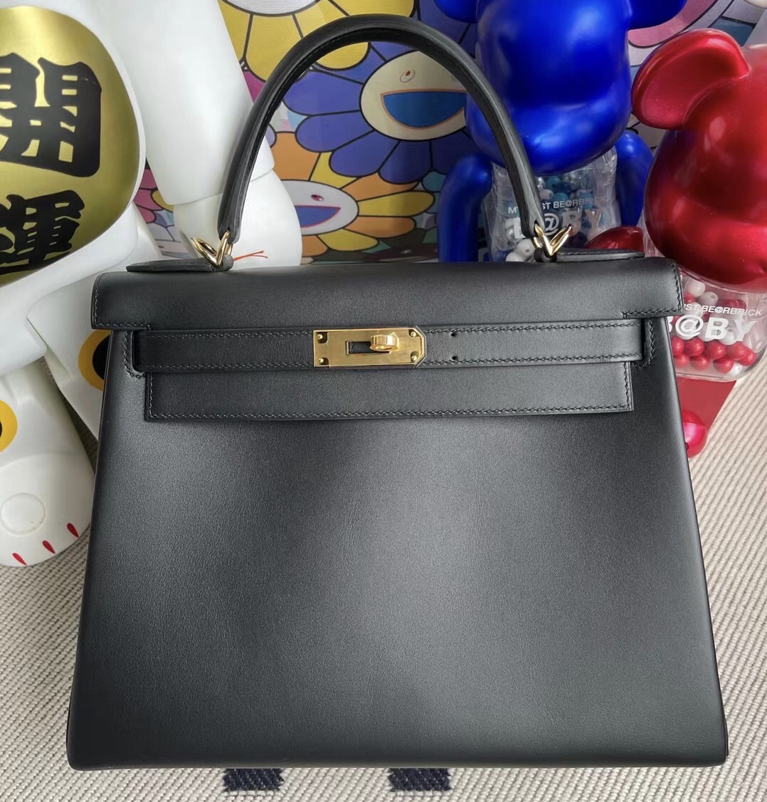 愛馬仕凱莉包28價格及圖片尺寸 Hermes Kelly 28cm Jonathan 89 Noir 黑色 金扣