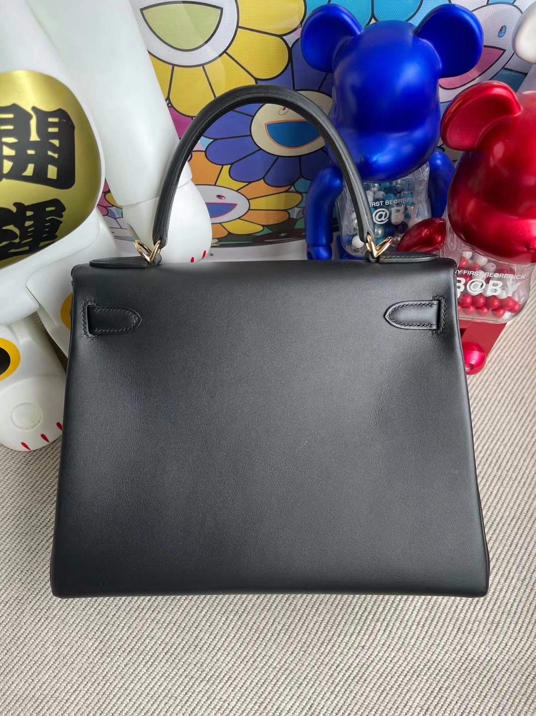 愛馬仕凱莉包28價格及圖片尺寸 Hermes Kelly 28cm Jonathan 89 Noir 黑色 金扣