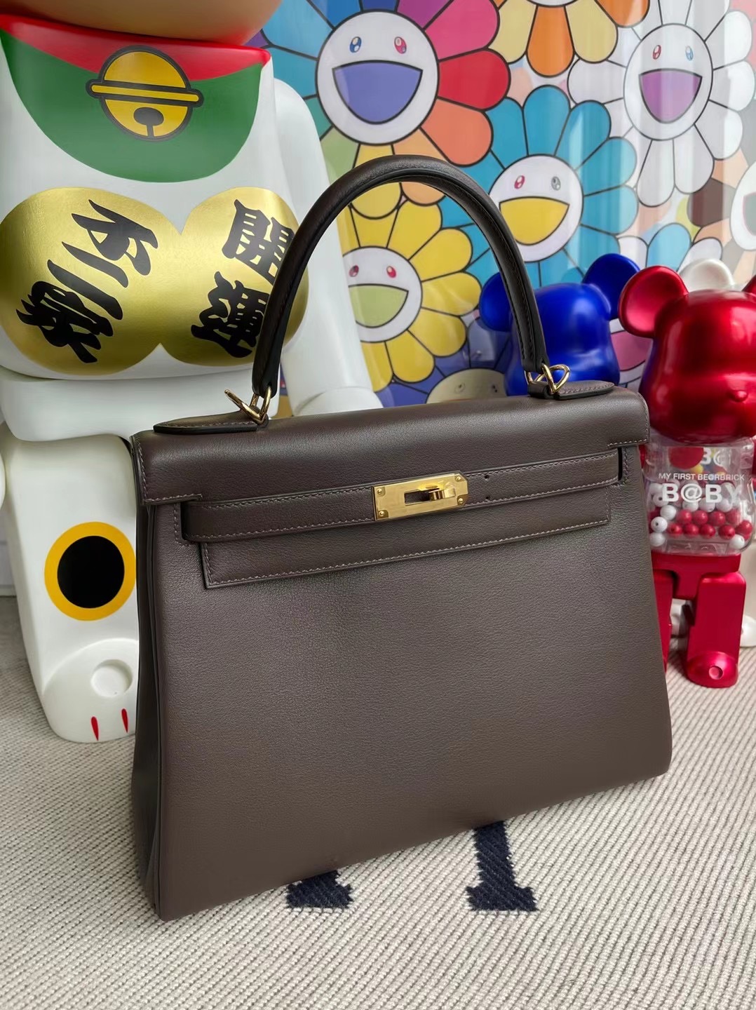 愛馬仕凱莉包28價格 Hermes Kelly 28cm Swift 47 chocolate 巧克力 金扣