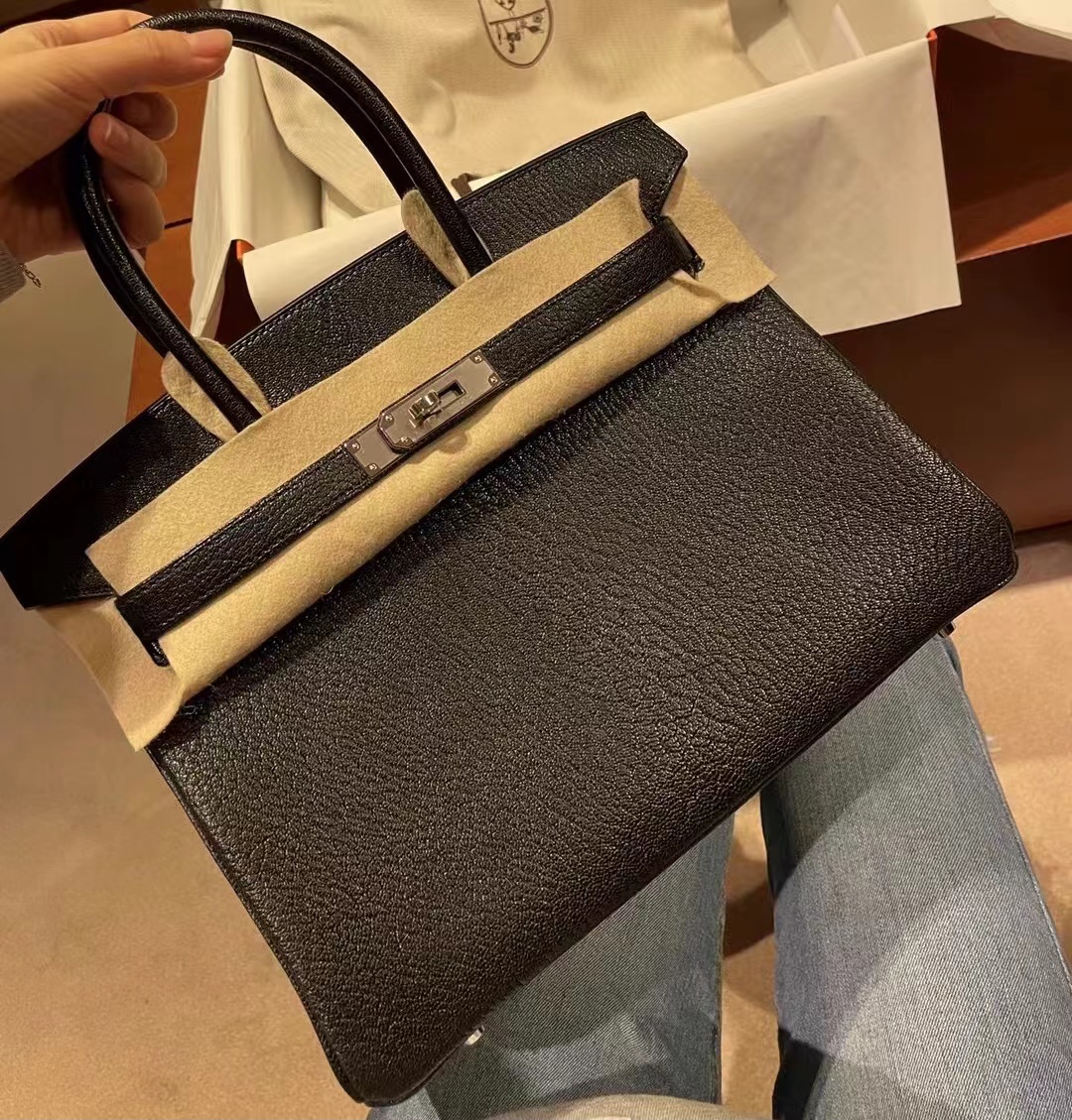 Hermes Birkin 30cm 89 Nior 黑色 Chevre Mysore goatskin 邁索爾山羊皮