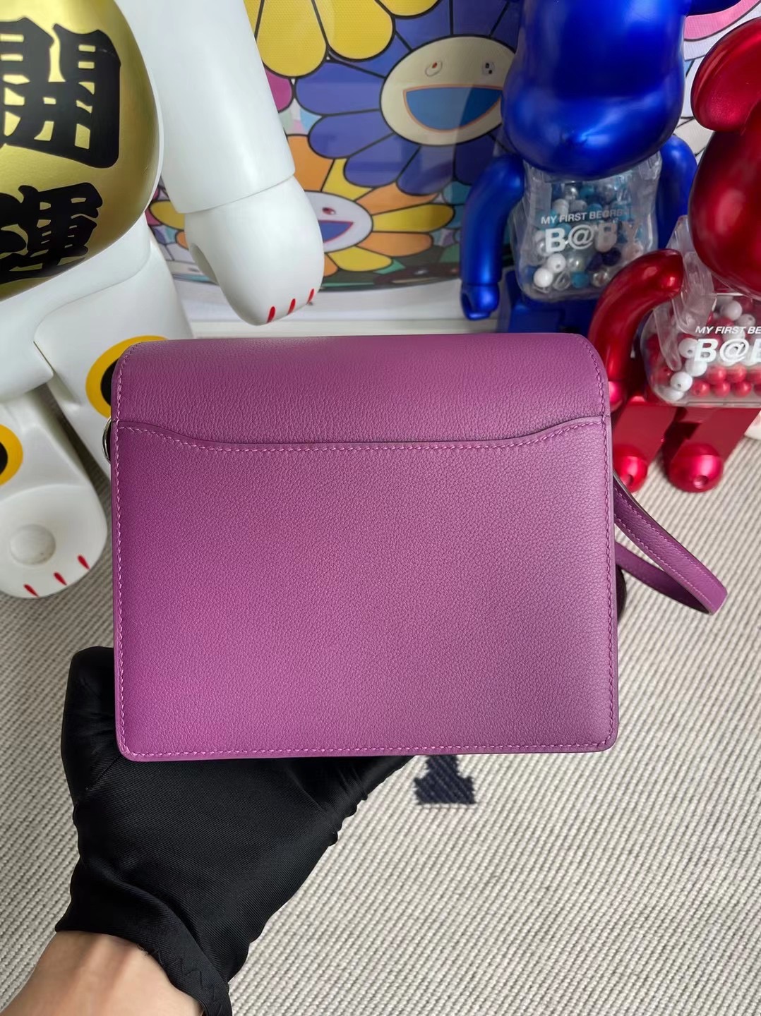 愛馬仕豬鼻子包 價格 Hermes Roulis Mini Evercolor P9 Anemone 海葵紫