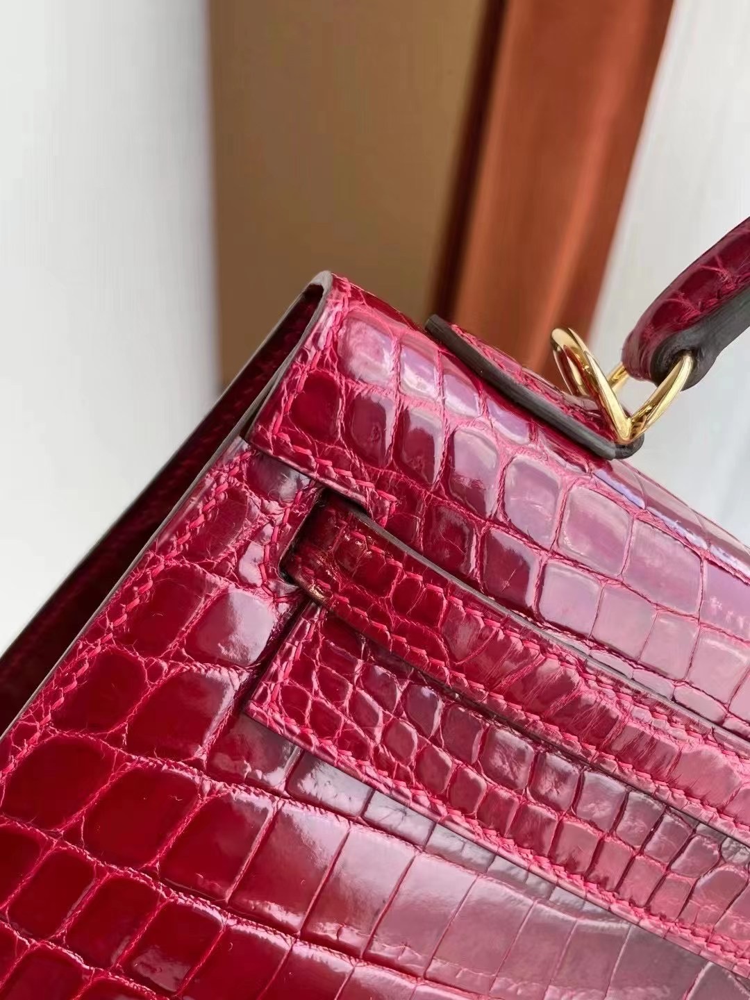 Hermes Kelly 25 Shiny alligator crocodile 美洲鱷魚全手工蜜蠟線縫製客定出