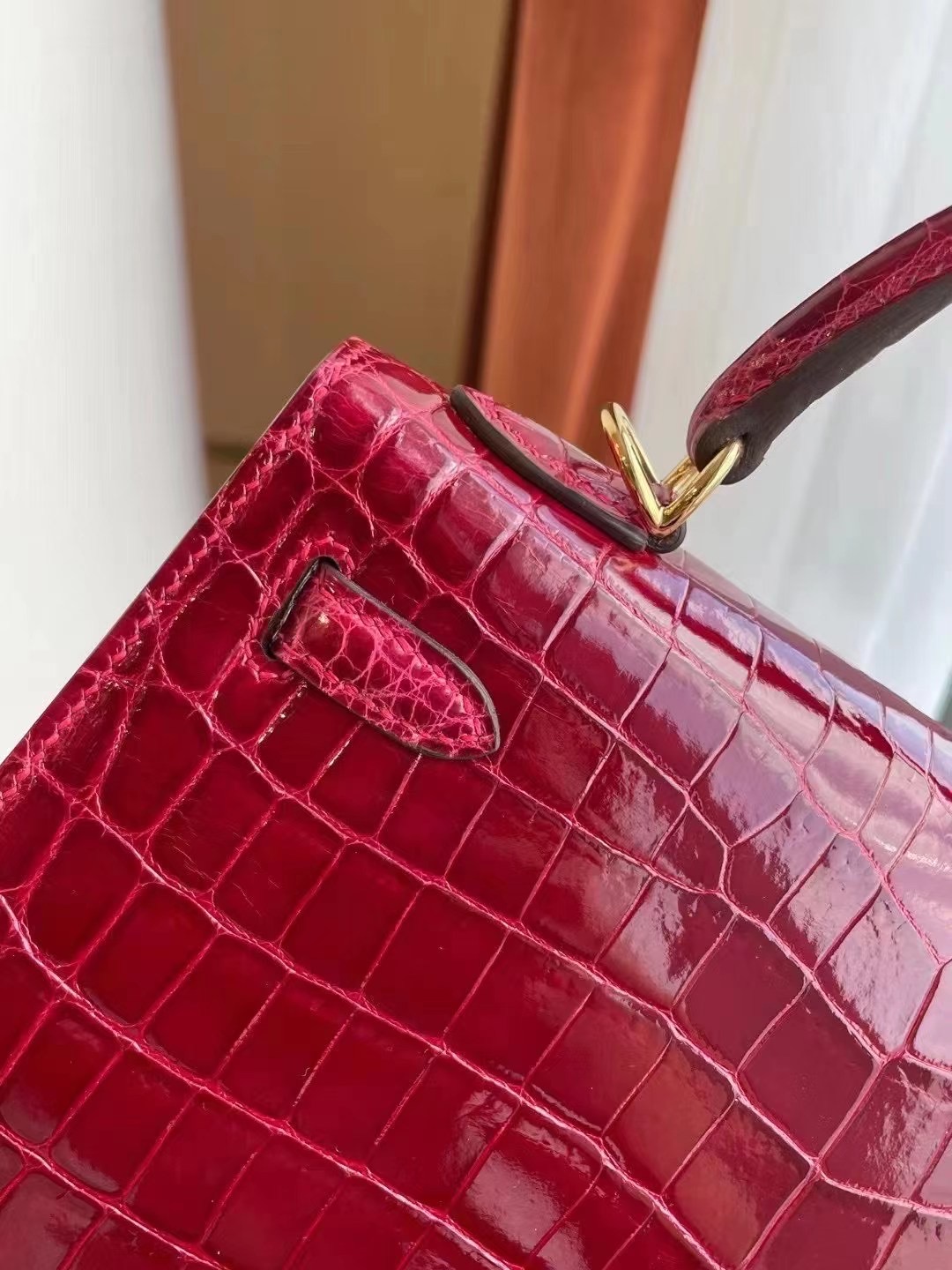 Hermes Kelly 25 Shiny alligator crocodile 美洲鱷魚全手工蜜蠟線縫製客定出