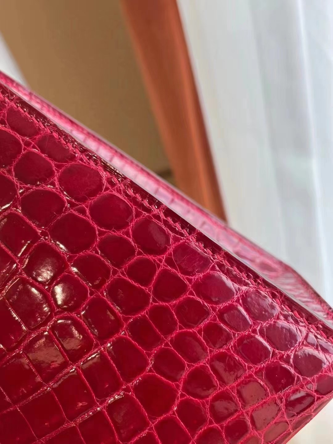 Hermes Kelly 25 Shiny alligator crocodile 美洲鱷魚全手工蜜蠟線縫製客定出