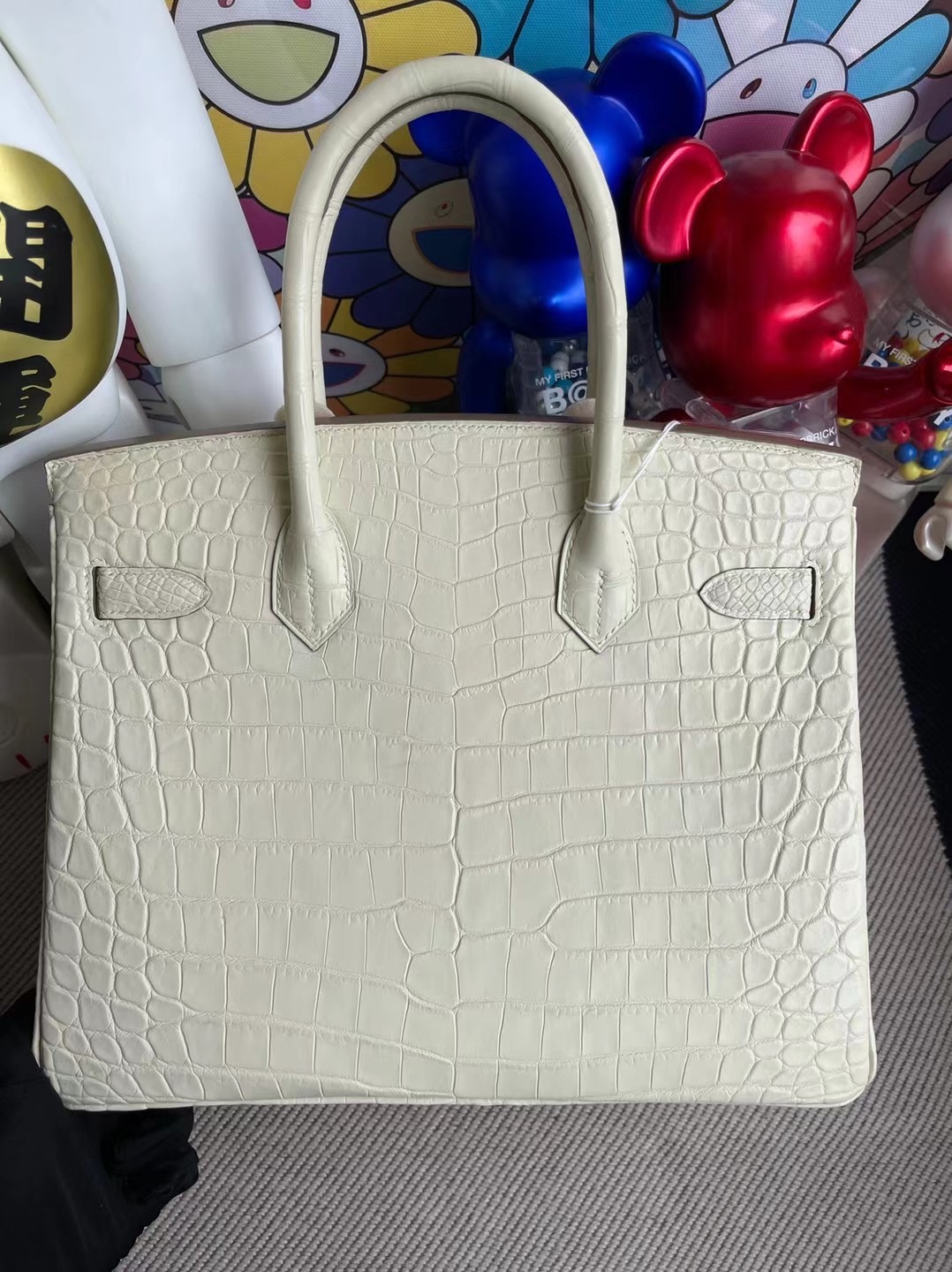 Hermes Birkin 30cm 8L Beton 奶油白 霧面尼羅鱷魚 金扣