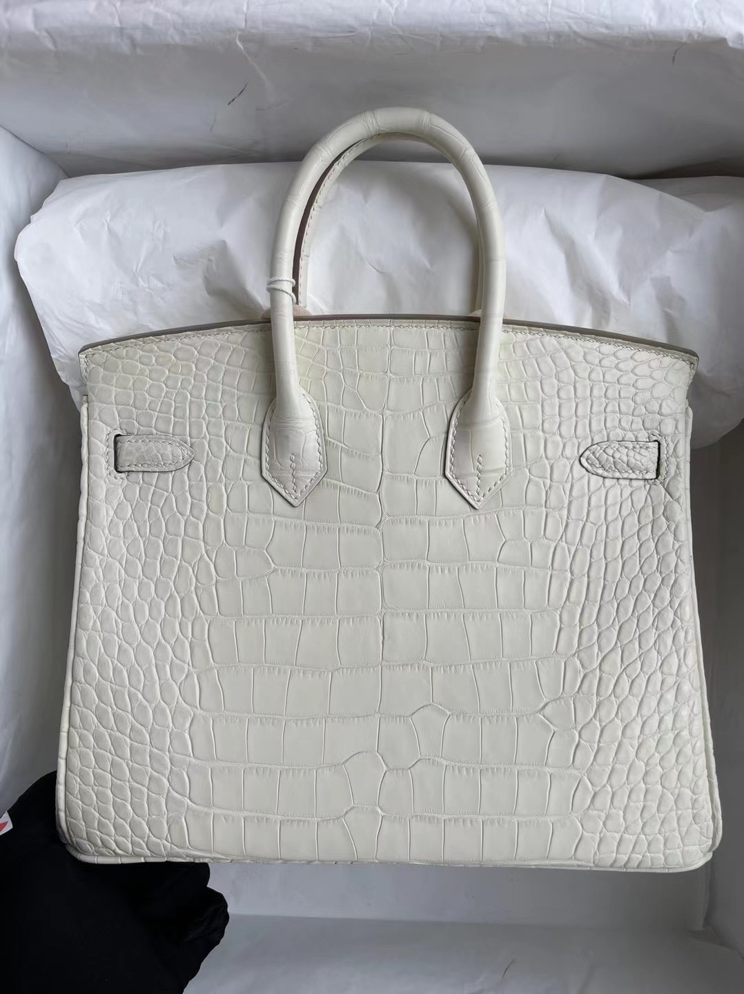 愛馬仕鉑金包包網站 Hermes Birkin 25cm 8L Beton 奶油白 金扣 霧面美洲鱷魚