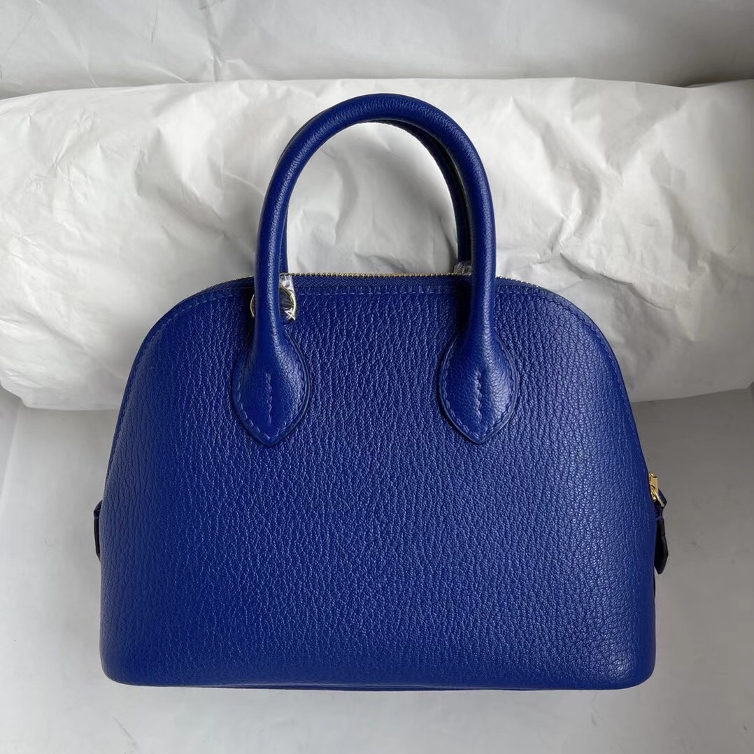 Hermes Mini Bolide Chevre 進口山羊皮 7T Blue Electric 電光藍 金扣