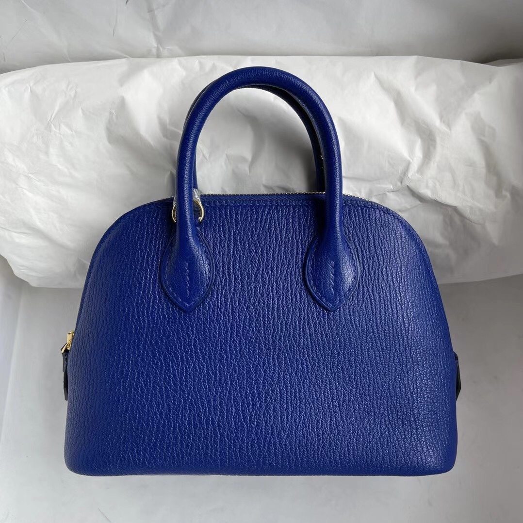 Hermes Mini Bolide Chevre 進口山羊皮 7T Blue Electric 電光藍 金扣