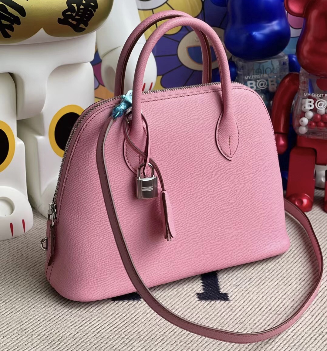 Hermes Bolide 25 Epsom 5P pink 櫻花粉 銀扣 全手工蜜蠟線縫製 客定出