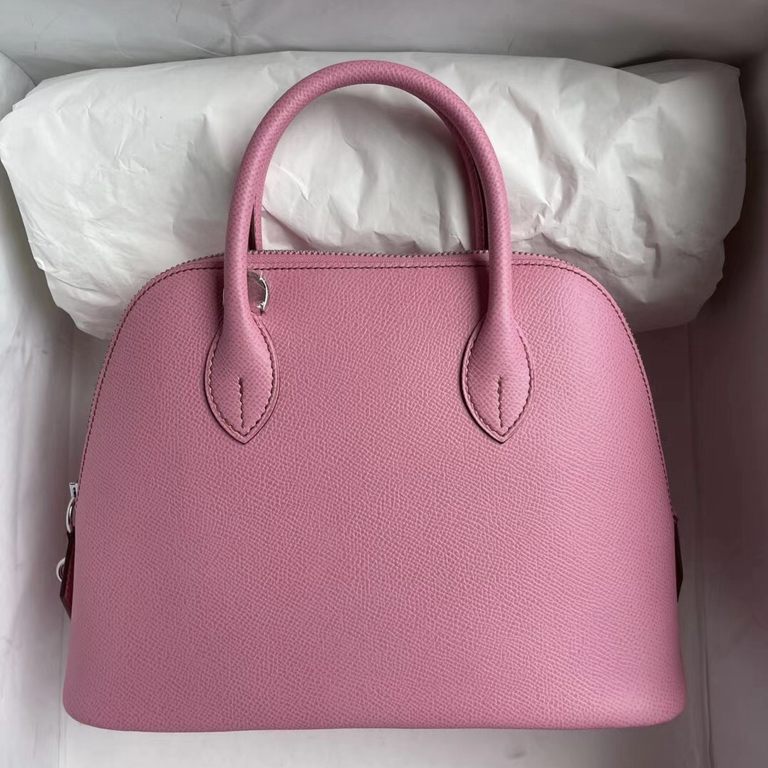 Hermes Bolide 25 Epsom 5P pink 櫻花粉 銀扣 全手工蜜蠟線縫製 客定出