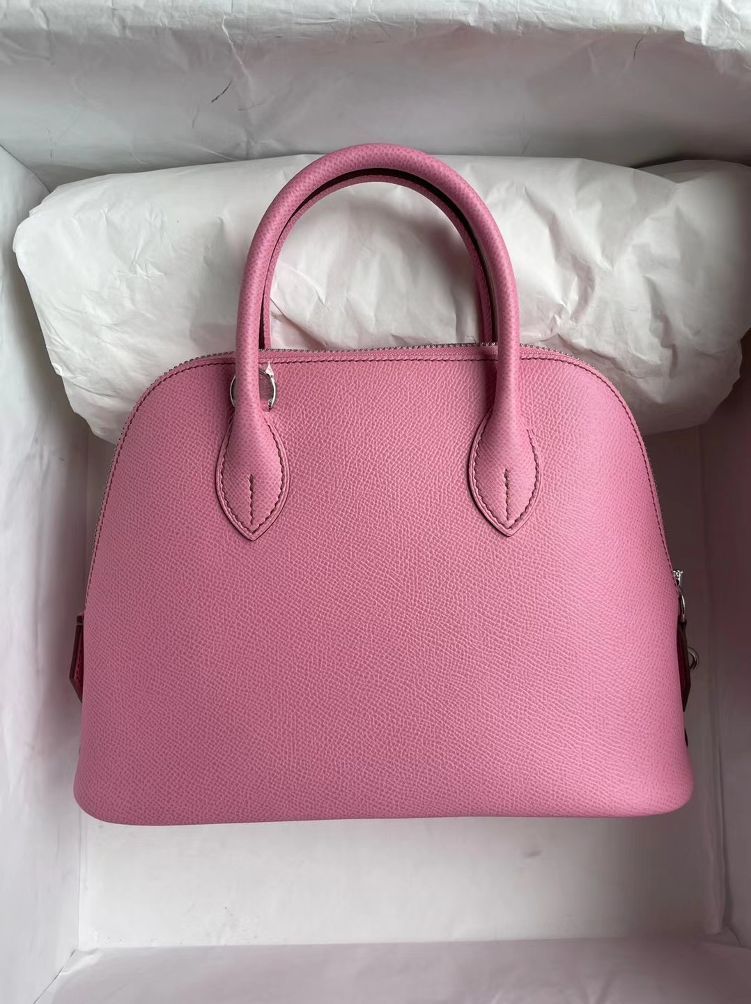 Hermes Bolide 25 Epsom 5P pink 櫻花粉 銀扣 全手工蜜蠟線縫製 客定出