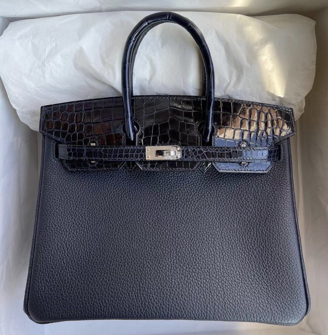 愛馬仕鉑金包25的價格 Hermes Birkin 25cm Touch Togo拼鱷魚皮客定出