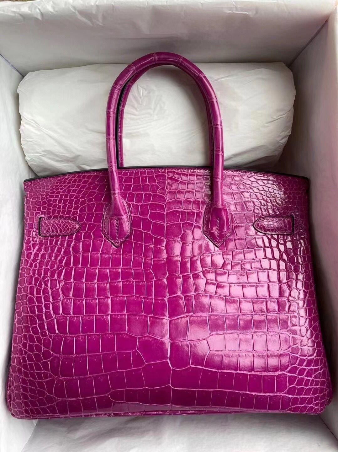 Hermes Birkin 30cm L3 Rose Poupre J5 Rose Sheherzade 6Q 翡翠綠 亮面倒V灣鱷