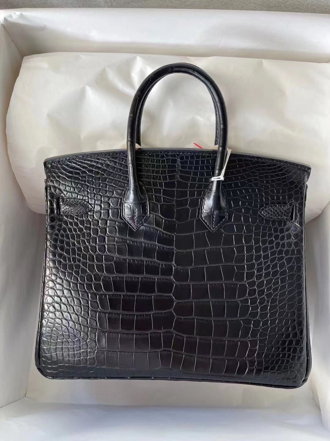 Hermes Birkin 25cm 霧面美洲鱷魚 89 Noir 黑色 Ghw 全手工蜜蠟線縫製 Stock