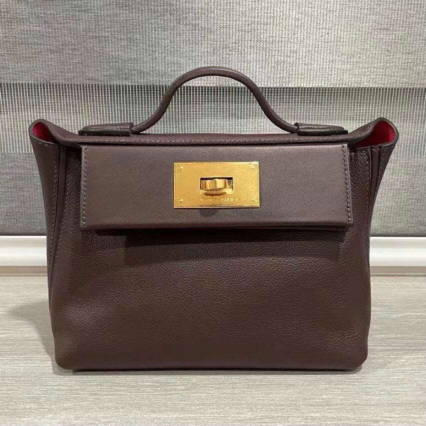 Hermes kelly 24/24 Mini Evercolor 拼 Swift 0G馬鞍紅 內拼 0E墨西哥粉