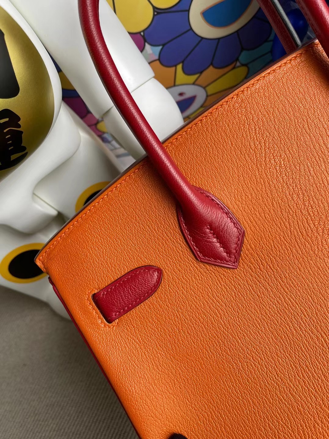 Hermes Birkin 30 HSS Chevre 3I Vert Criquet 93 Orange Q5 Rose casaque馬蹄印