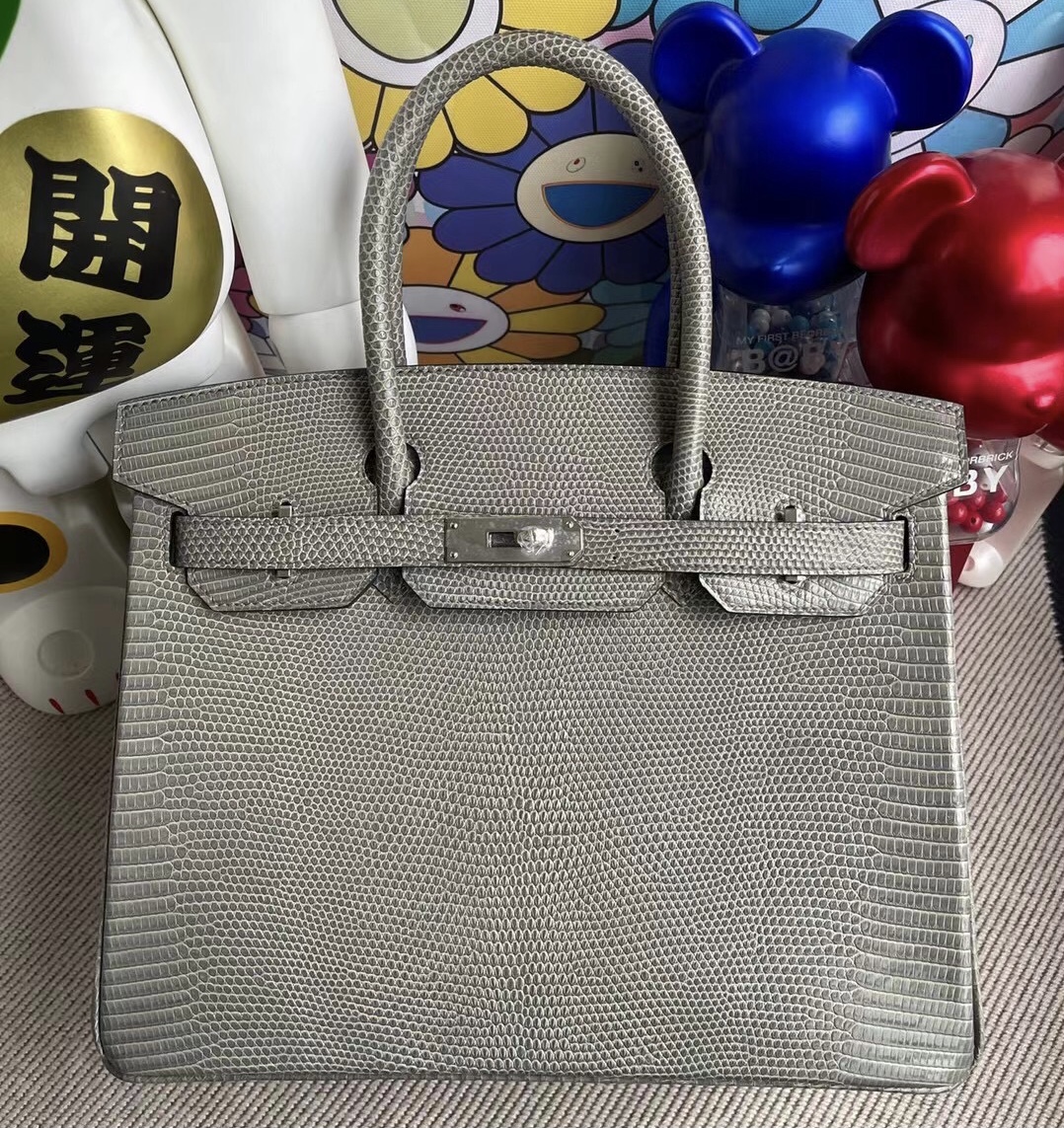 Hermes Birkin 30cm Lizard 蜥蜴皮 CK81 Gris Tourterelle 斑鳩灰 銀扣