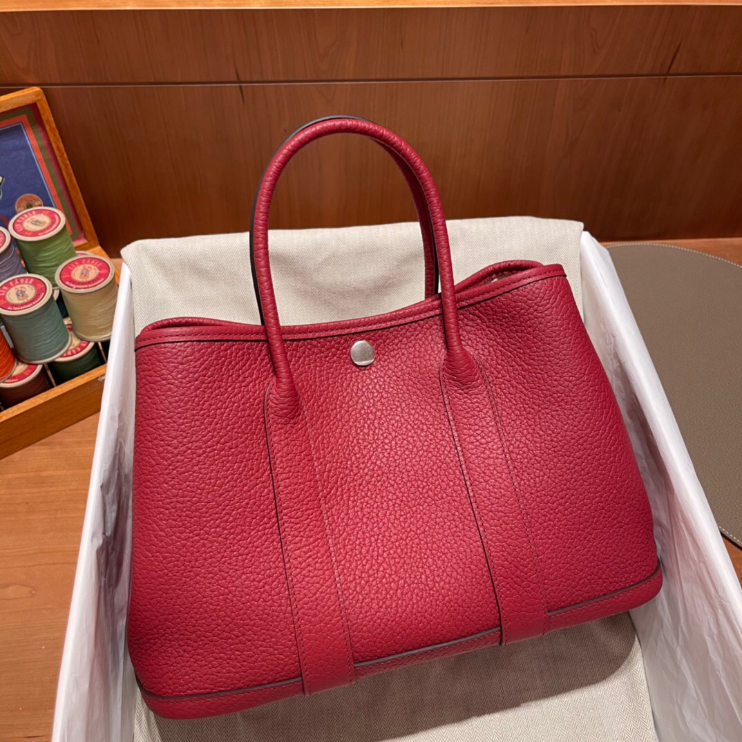 Hermes Garden party 30cm Negonda Q5 Rose casaque 國旗紅 全手工蜜蠟線縫製