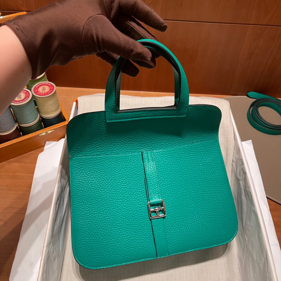 Hermes Halzan 25 taurillon Clemence 6W 薄荷綠Menthe Z6 孔雀綠Malachite