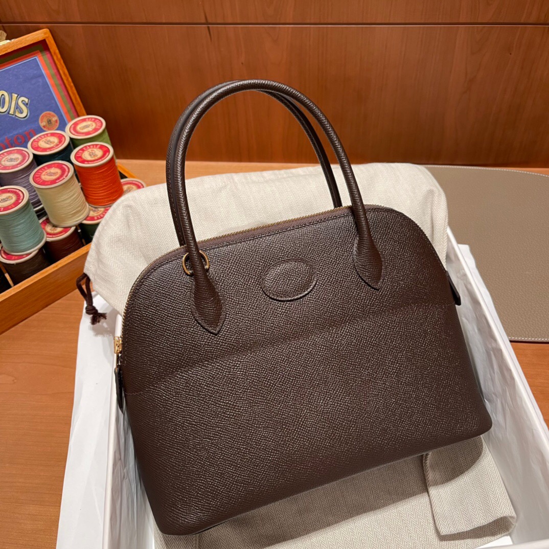 Hermes Bolide 1923 27cm Epsom 0G Rouge Sellier 馬鞍紅 銀扣