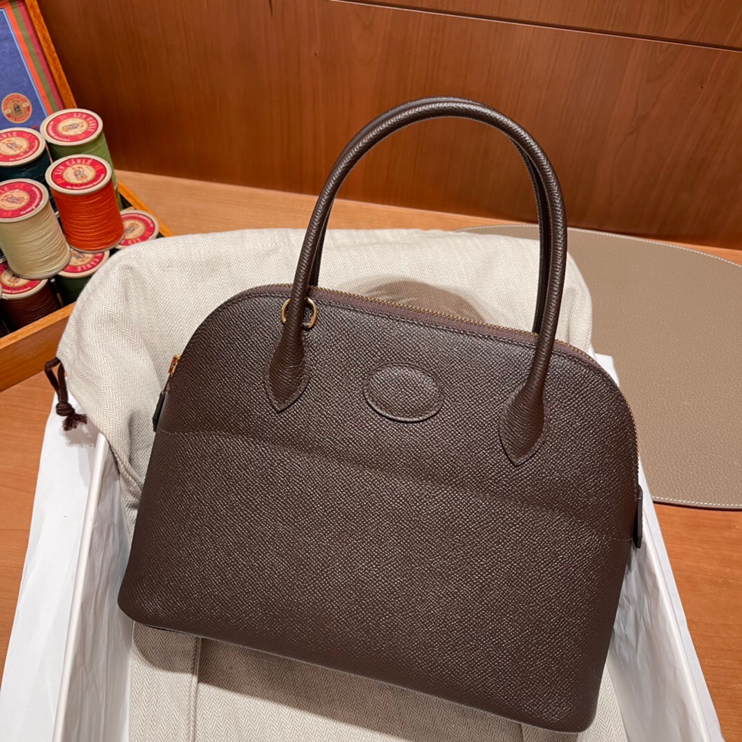 Hermes Bolide 1923 27cm Epsom 0G Rouge Sellier 馬鞍紅 銀扣