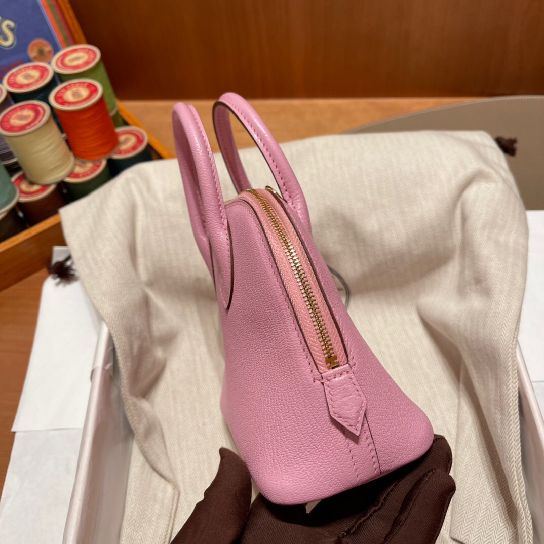 Hermes Bolide 1923 Mini X9 錦葵紫 Mauve Sylvestre Chevre 山羊皮 銀扣