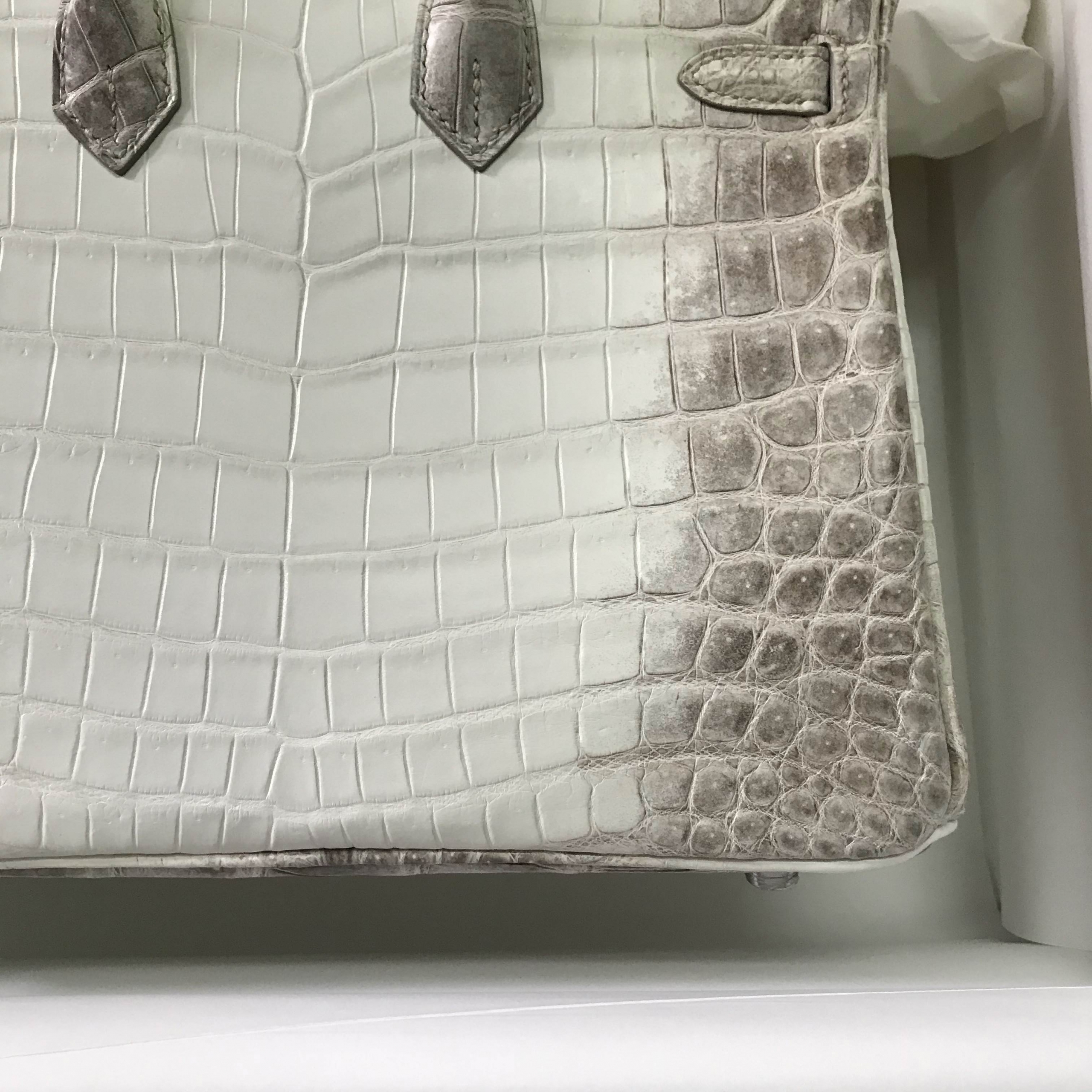Qatar Doha Hermes Birkin 25 喜馬拉雅 01 BLANC Himalayan Crocodile