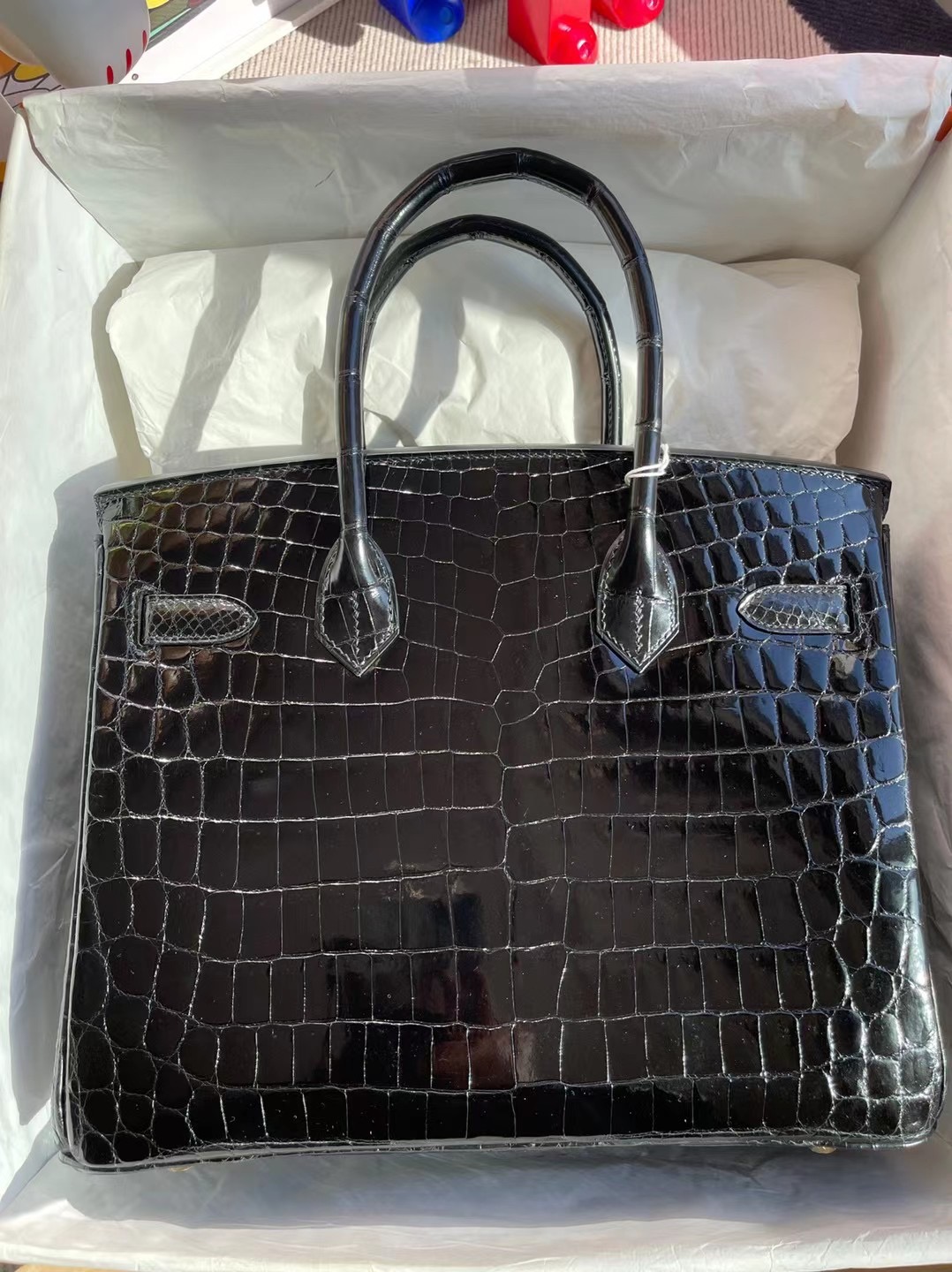 Hermes Birkin 30cm 89 Noir 黑色 金扣 尼羅鱷魚全手工蜜蠟線縫製 客訂出