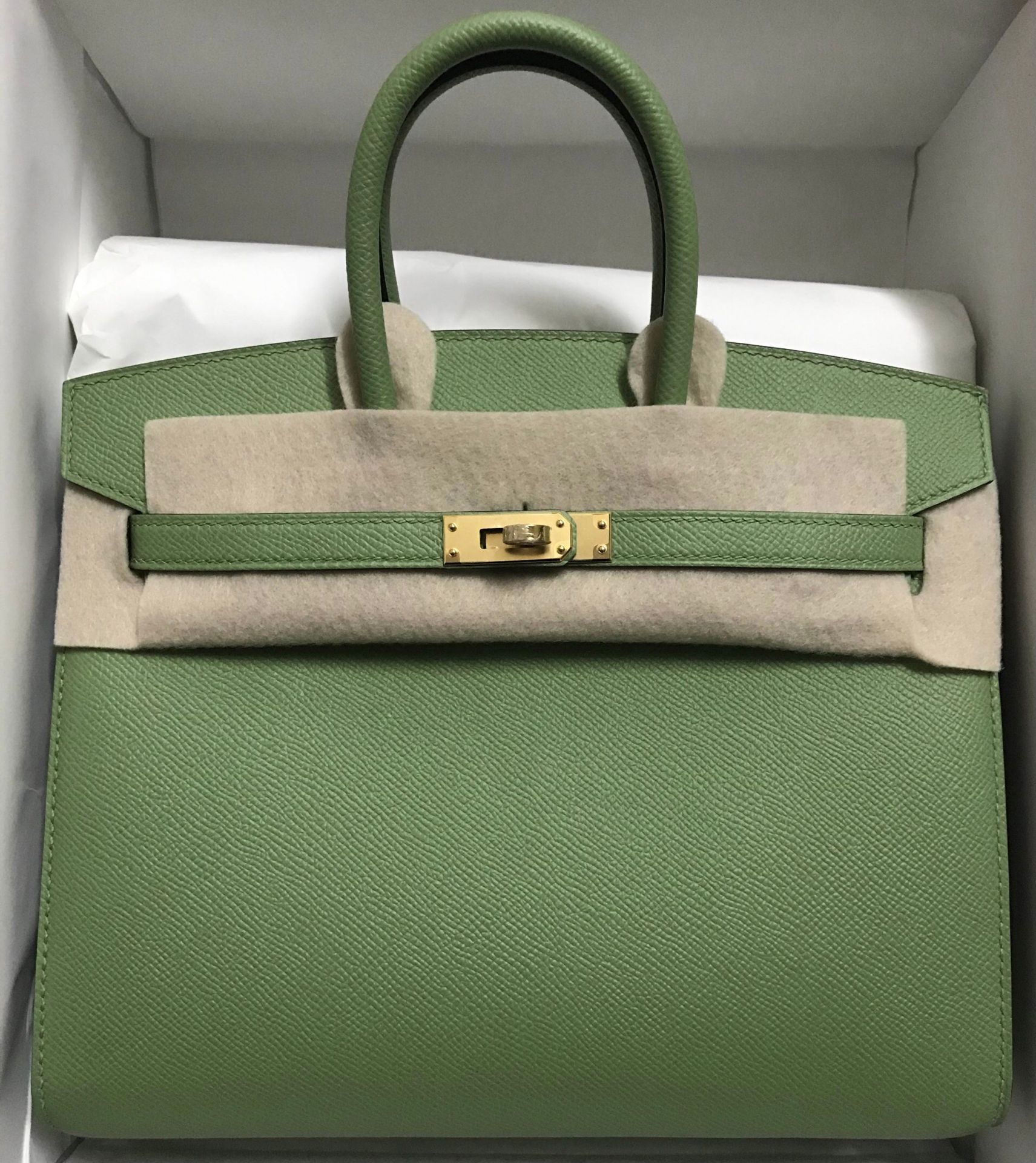 Hermes Birkin 25 Sellier 外縫 3I 牛油果綠 Vert Criquet 原廠 Epsom 小牛皮