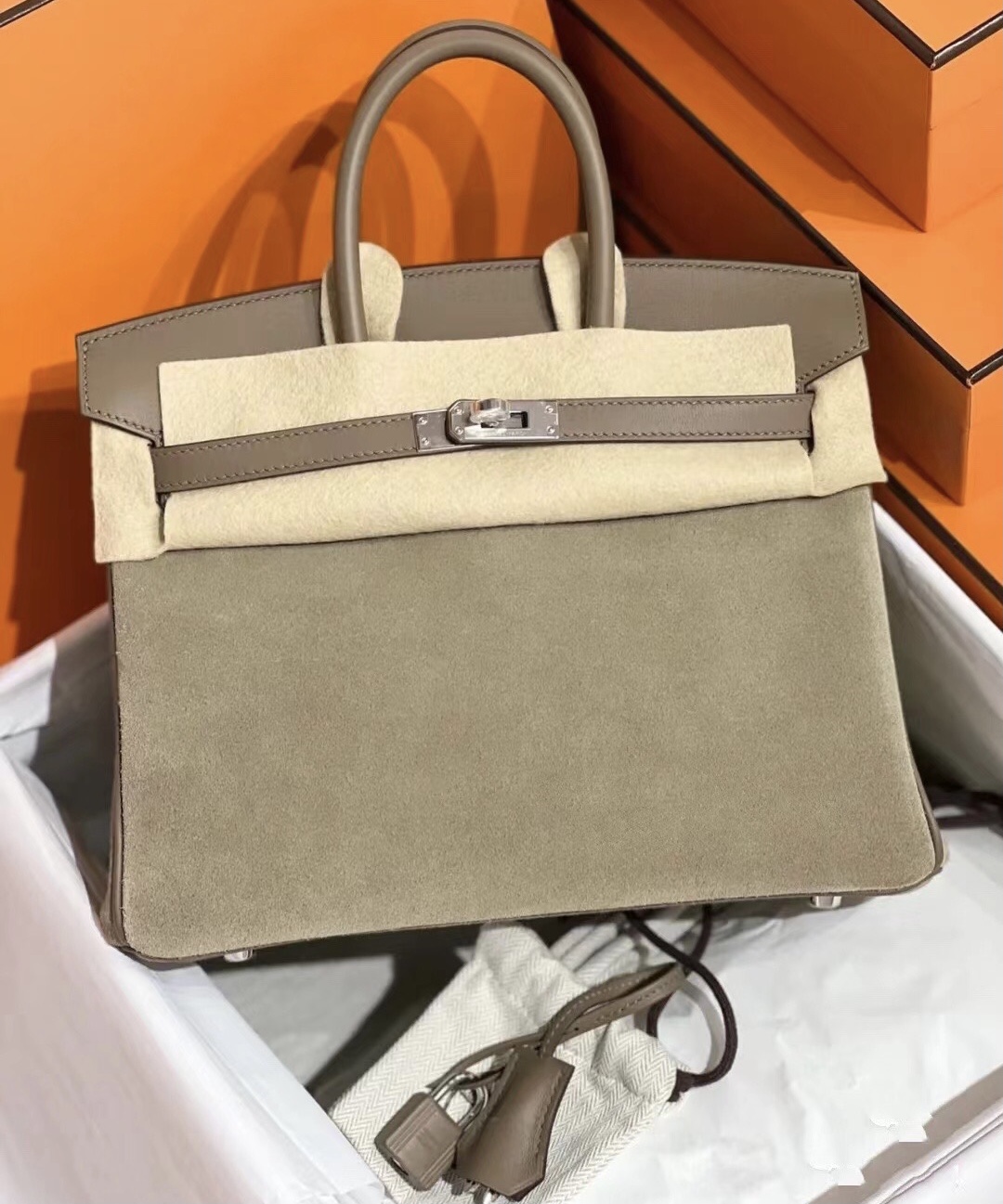 愛馬仕鉑金包專櫃價格 Hermes Birkin 25cm Boblis Suede 麂皮