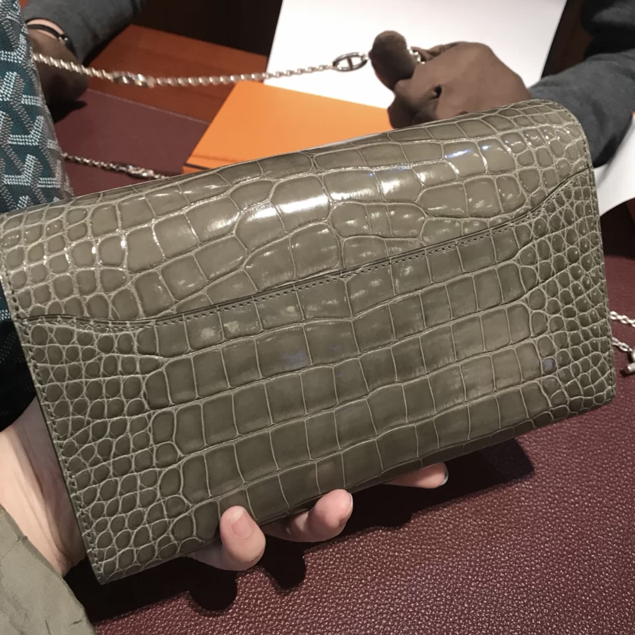 Hong Kong Hermes Constance long wallet 長款 錢包 alligator Mississippiensis lissé