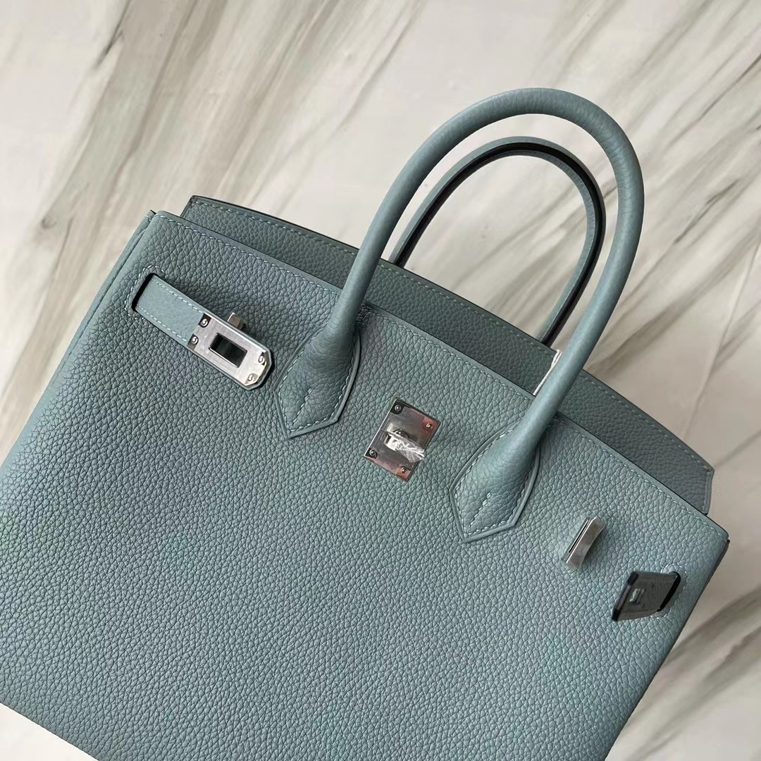 愛馬仕鉑金包價格官網 Hermes Birkin 25cm Togo 7G Ciel 天青色 銀扣