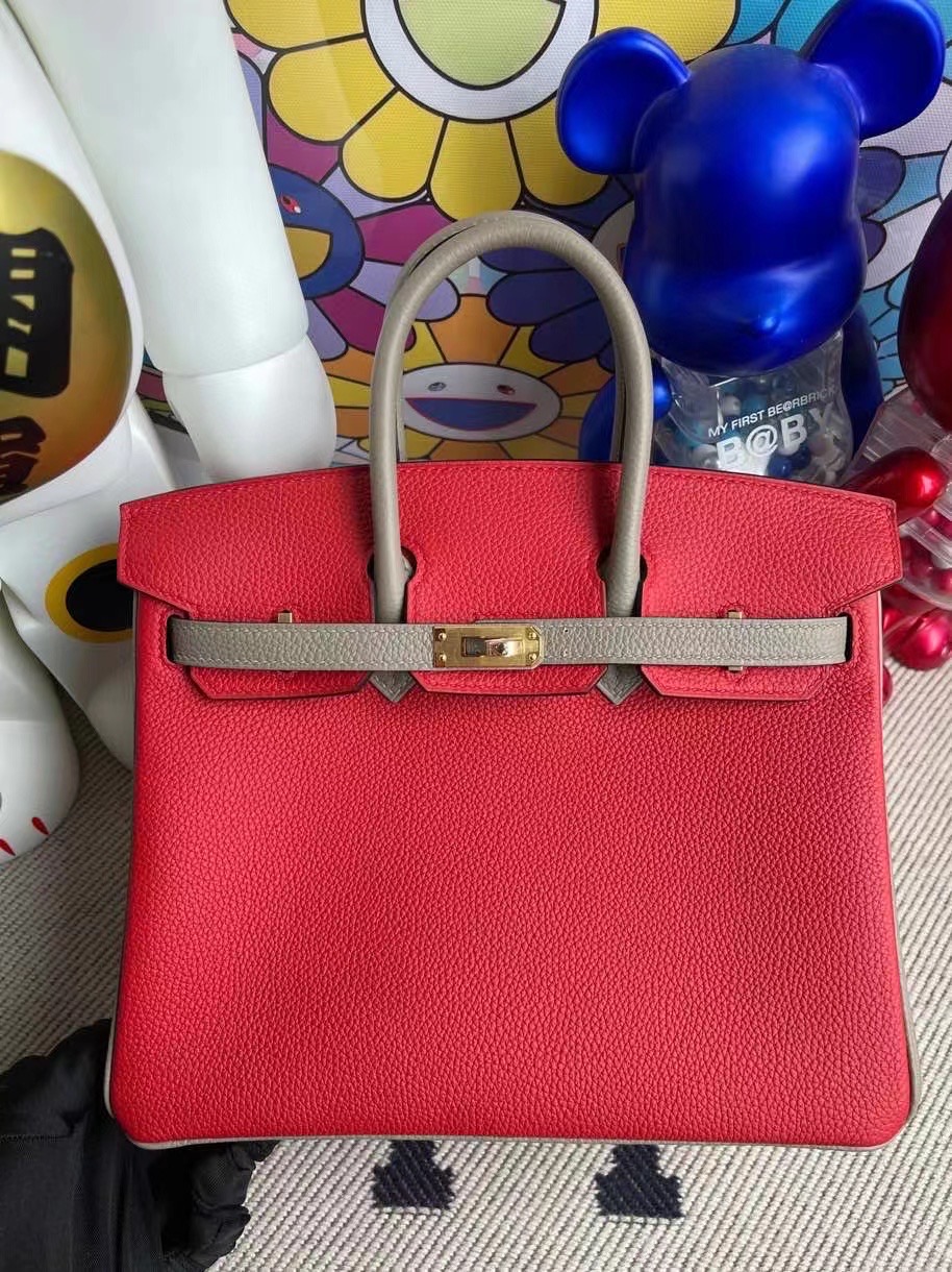 Thailand Hermes Birkin 25cm HSS Togo Q5 Rose casaque+M8 Griss Asphalte 金扣