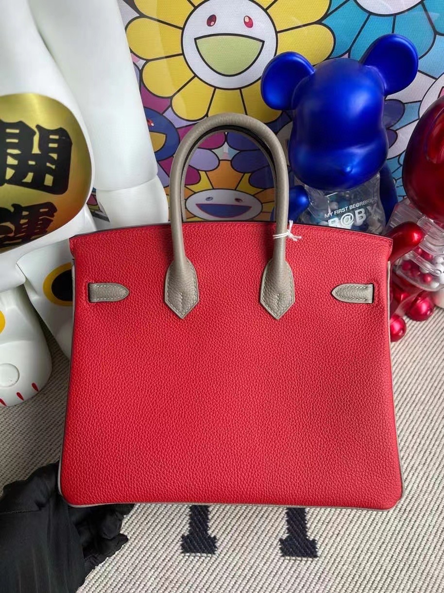 Thailand Hermes Birkin 25cm HSS Togo Q5 Rose casaque+M8 Griss Asphalte 金扣