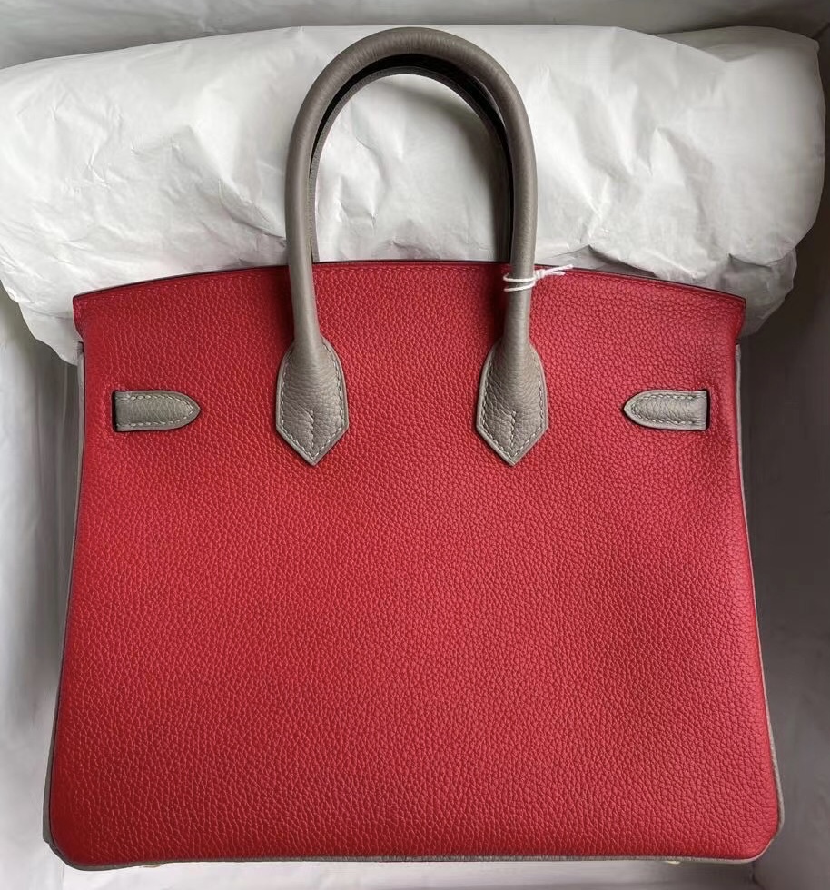 Thailand Hermes Birkin 25cm HSS Togo Q5 Rose casaque+M8 Griss Asphalte 金扣