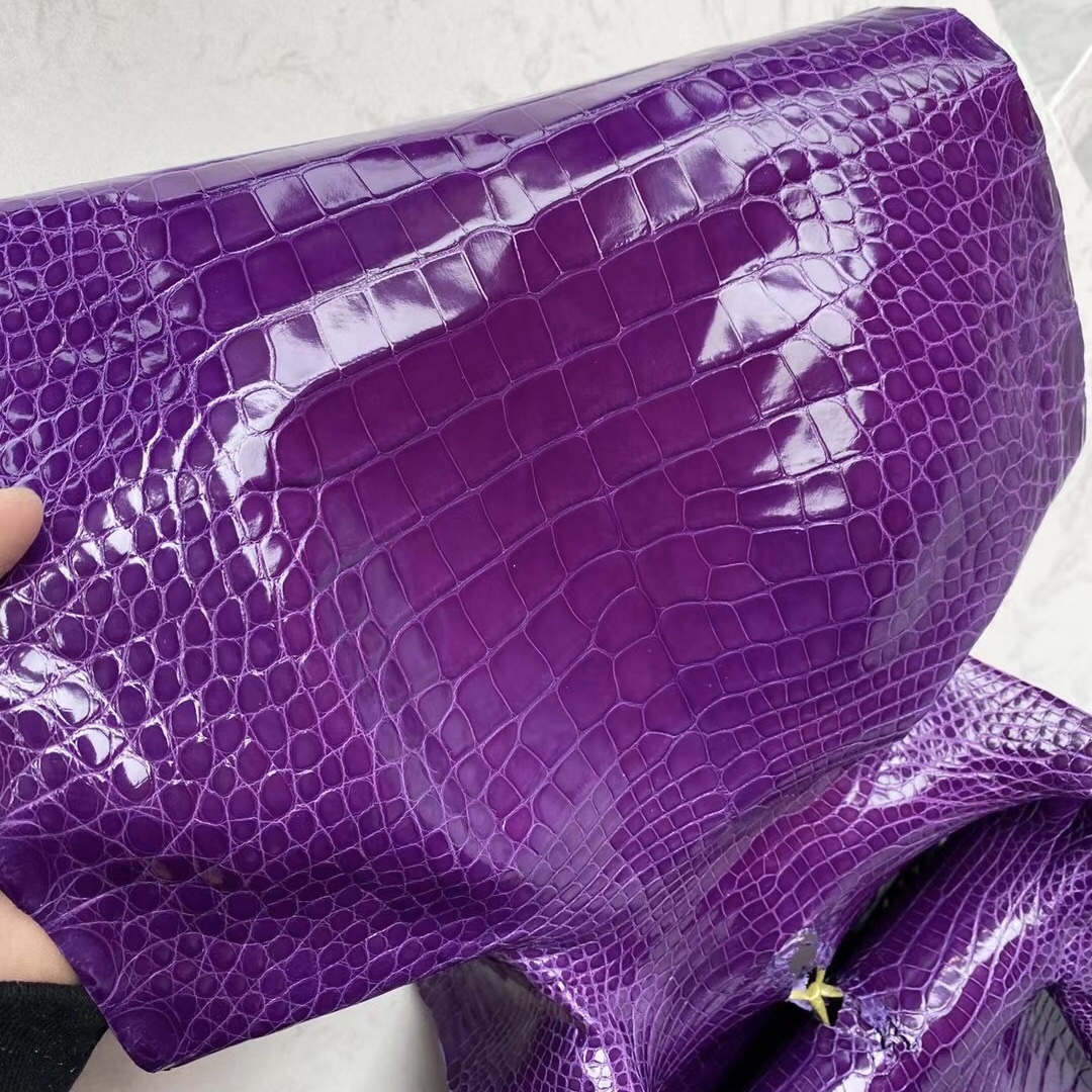 愛馬仕美洲鱷魚皮 Hermes Kelly 25cm 5L ultraviolet 極度紫 Shiny Alligator Crocodile